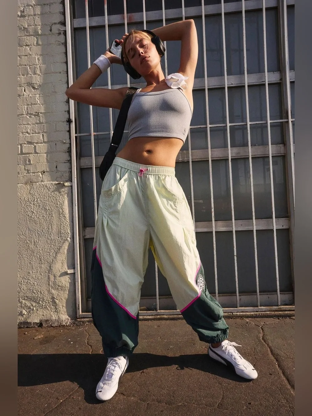 NWT FREE PEOPLE MOVEMENT Freeflow Pants | Spring Meadow Combo $98 S Oversized - Picture 2 of 4